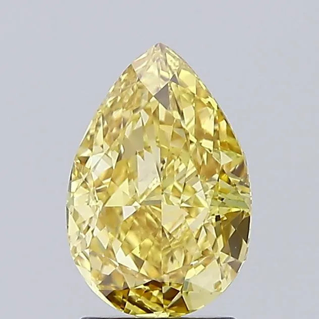 2.01ct Pear Lab Grown Diamond (Fancy Vivid Yellow, Clarity VVS2, IGI)