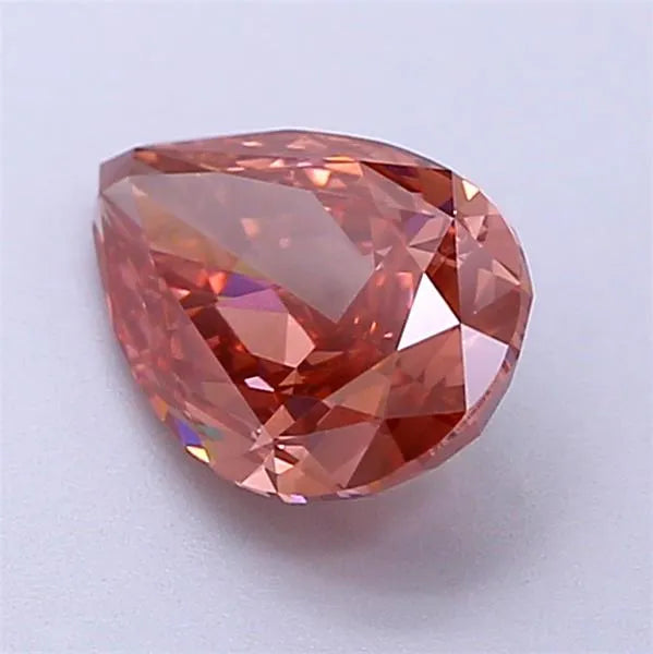 1.57ct Pear Lab Grown Diamond (Fancy Vivid Brownish Pink, Clarity VS2, IGI)