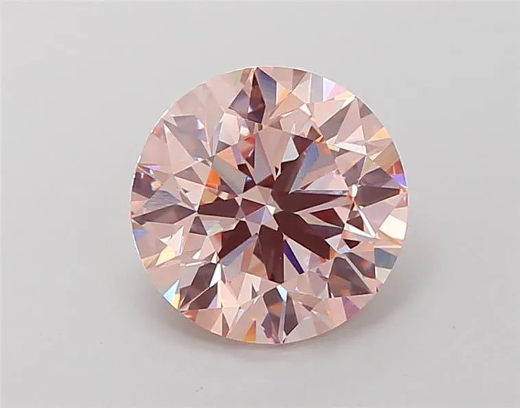 3.00ct Round Lab Grown Diamond (Colour Fancy Pink, Clarity VVS2, Cut ID, IGI Certified)