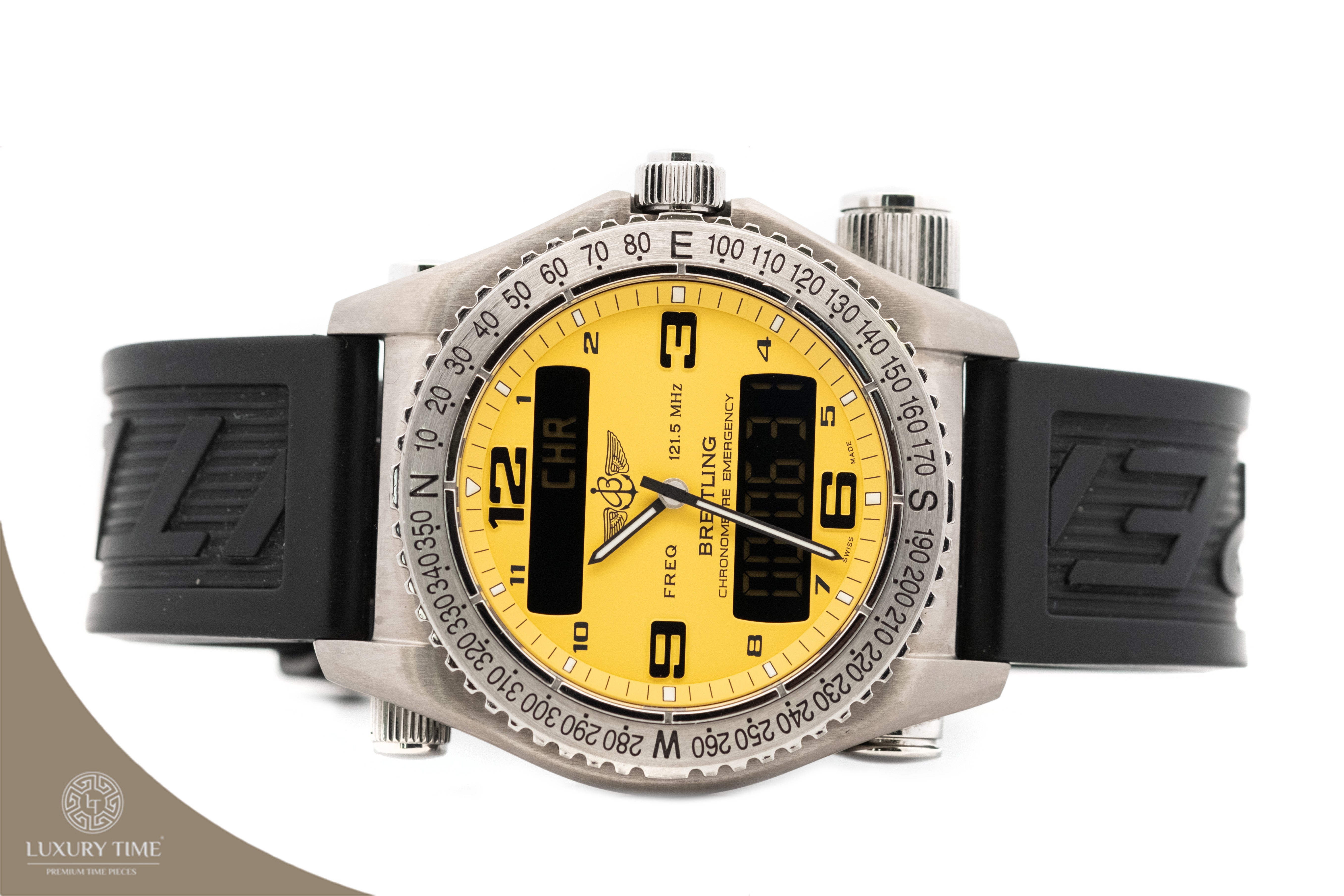 Breitling Emergency Yellow Arabic Dial Men's Watch
