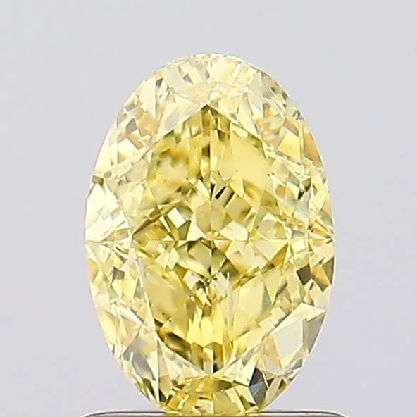 1.11ct Oval Lab Grown Diamond (Colour Fancy Vivid Yellow, Clarity SI1, IGI Certified)