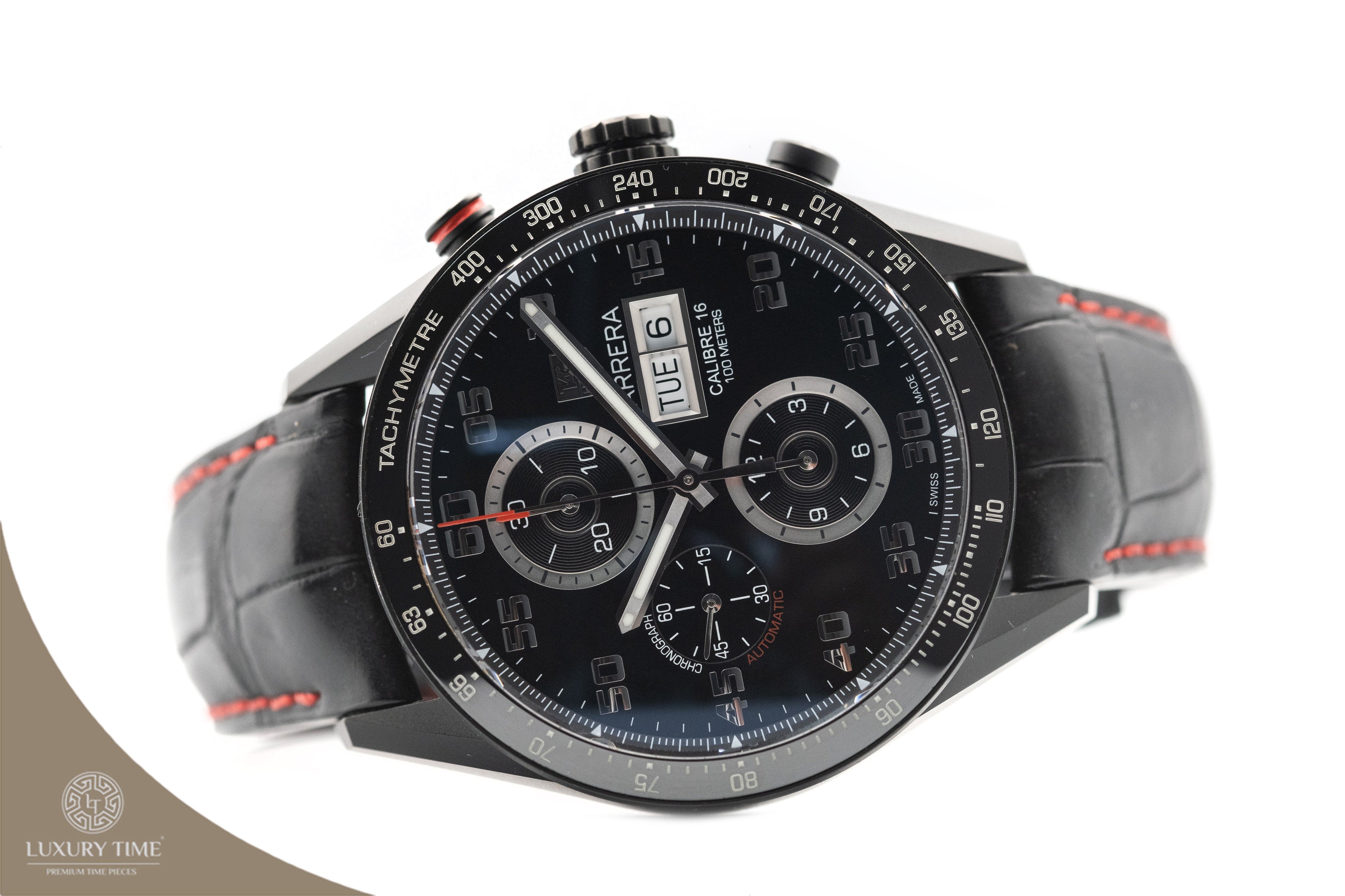 Tag Heuer Carrera Calibre 16 Chronograph Day-Date Black Titanium Men's Watch
