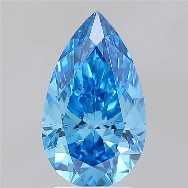 3.00ct Pear Lab Grown Diamond (Colour Fancy Vivid Blue, Clarity VS2, IGI Certified)