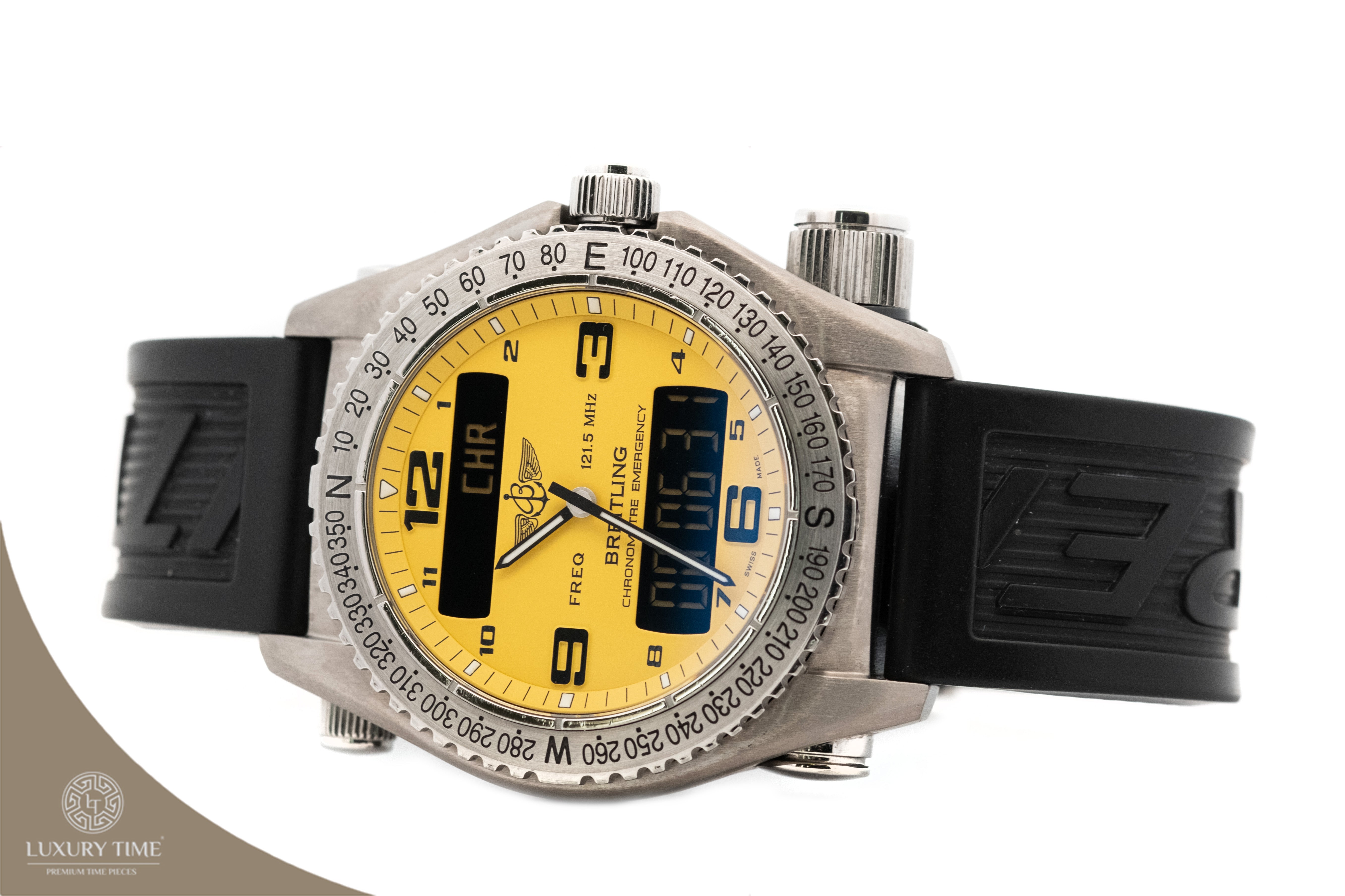Breitling Emergency Yellow Arabic Dial Men's Watch