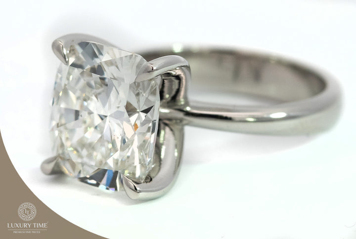 5.32CT TOTAL Cushion Brilliant Cut Diamond Ring in Platinum - Lab Grown Diamonds