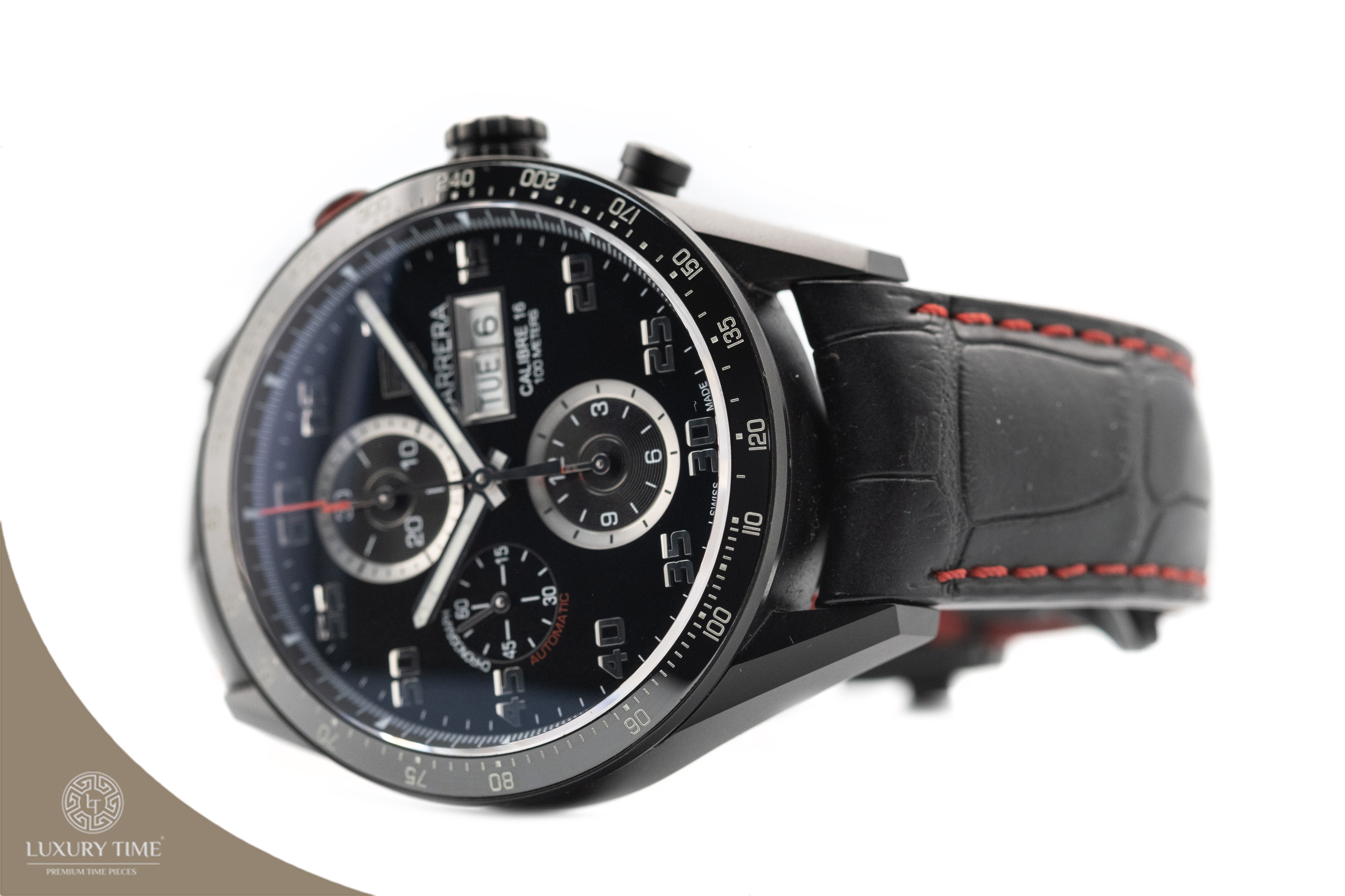 Tag Heuer Carrera Calibre 16 Chronograph Day-Date Black Titanium Men's Watch