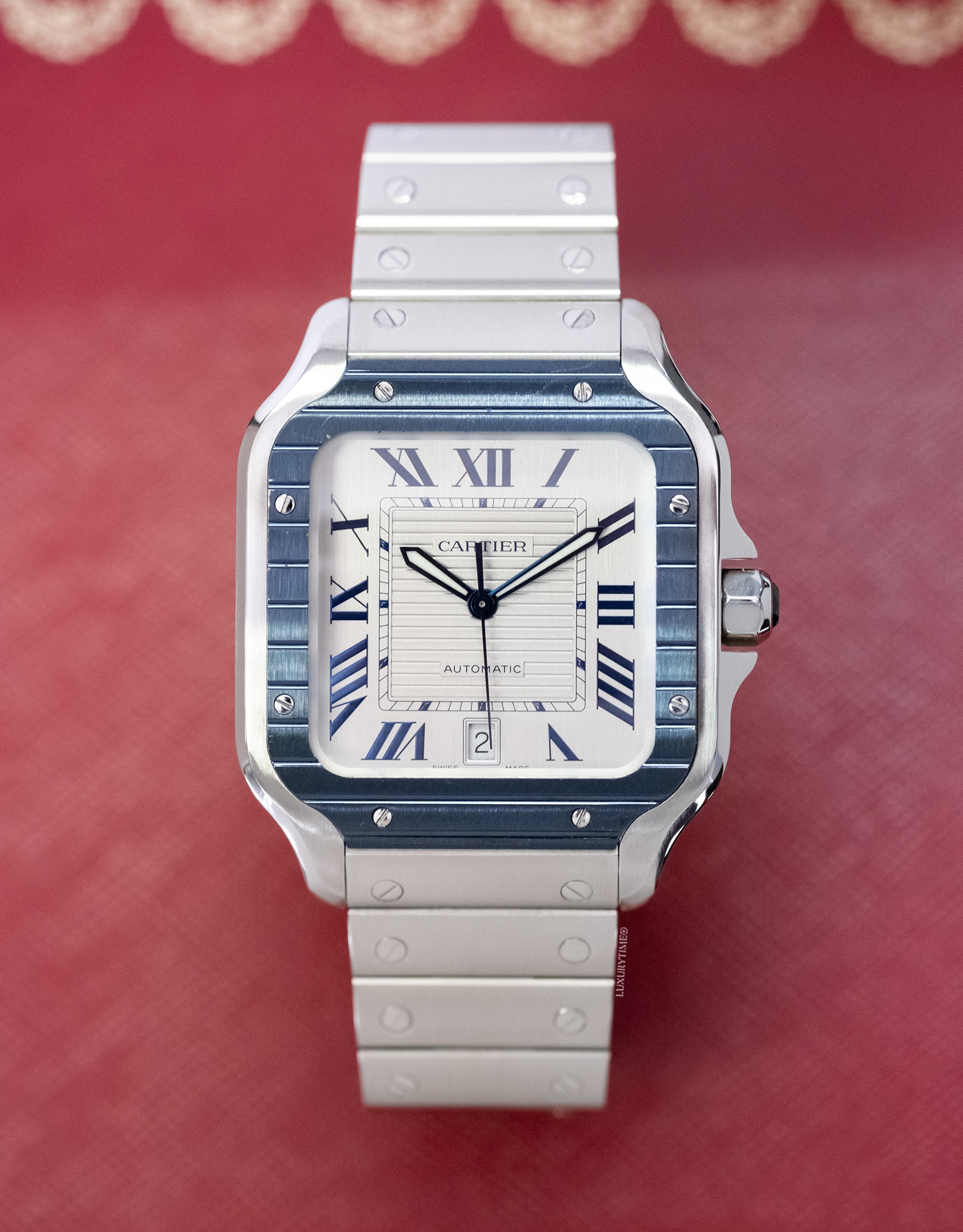 Cartier Santos De Automatic Silver Dial Men's Watch