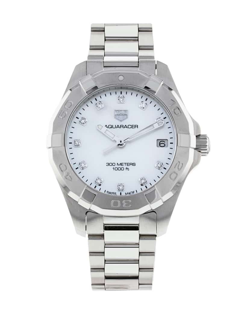 Tag Heuer Aquaracer White Mother Of Pearl Diamond Dial Ladies Watch