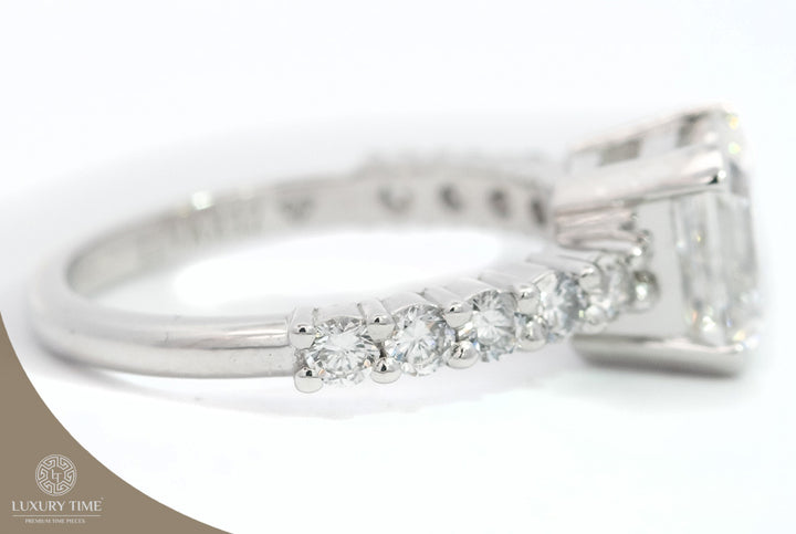 2.50CT TOTAL ASSCHER Cut Diamond Ring in Platinum - Lab Grown Diamonds