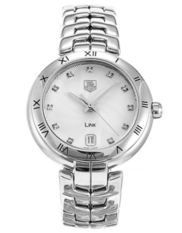 Tag Heuer Link Diamond Silver Guilloche Stainless Steel Ladies Watch