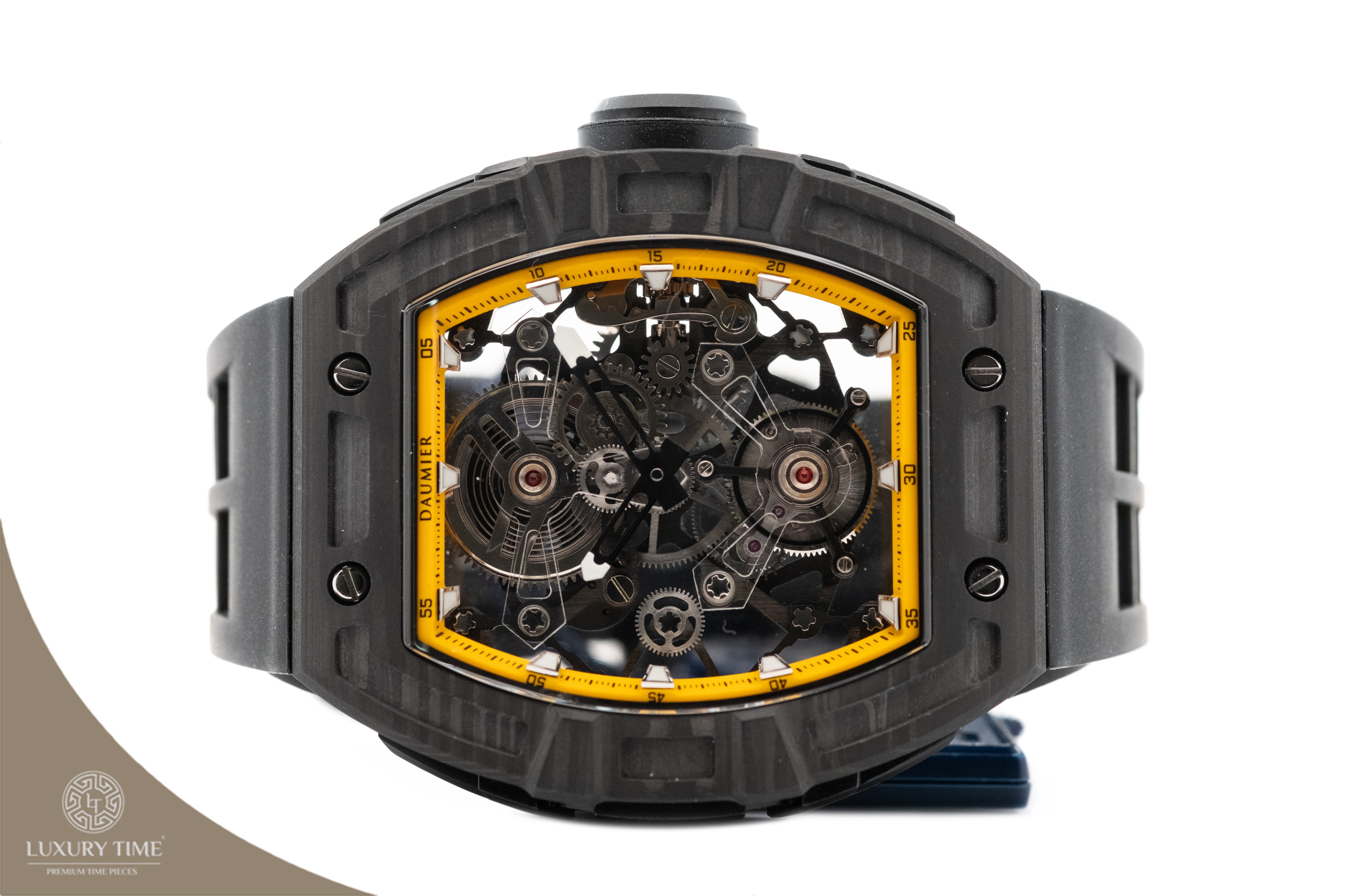 Daumier Skeleton Tourbillon Black & Yellow Men's Watch