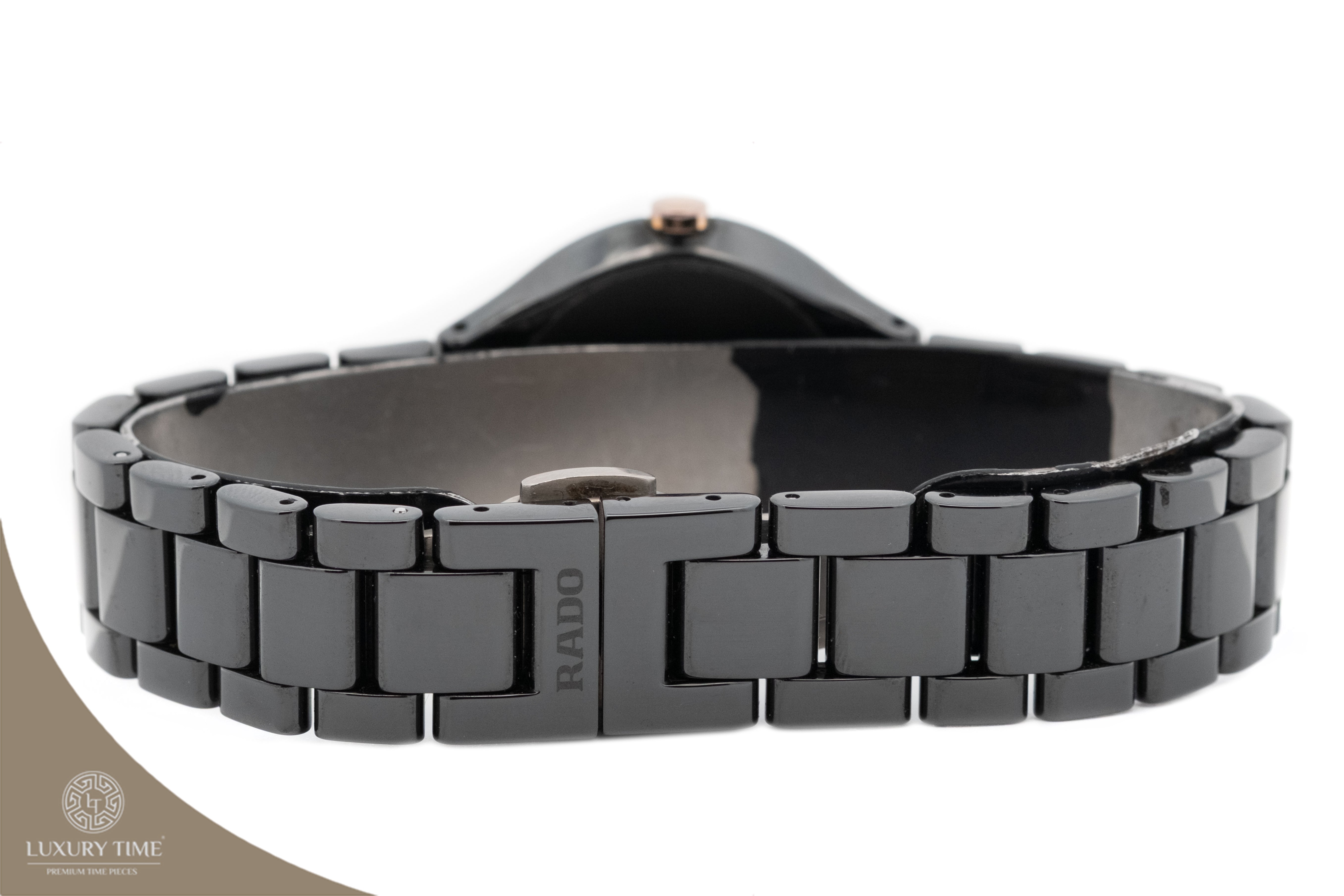 Rado True Thinline Black Ceramic Ladies Watch