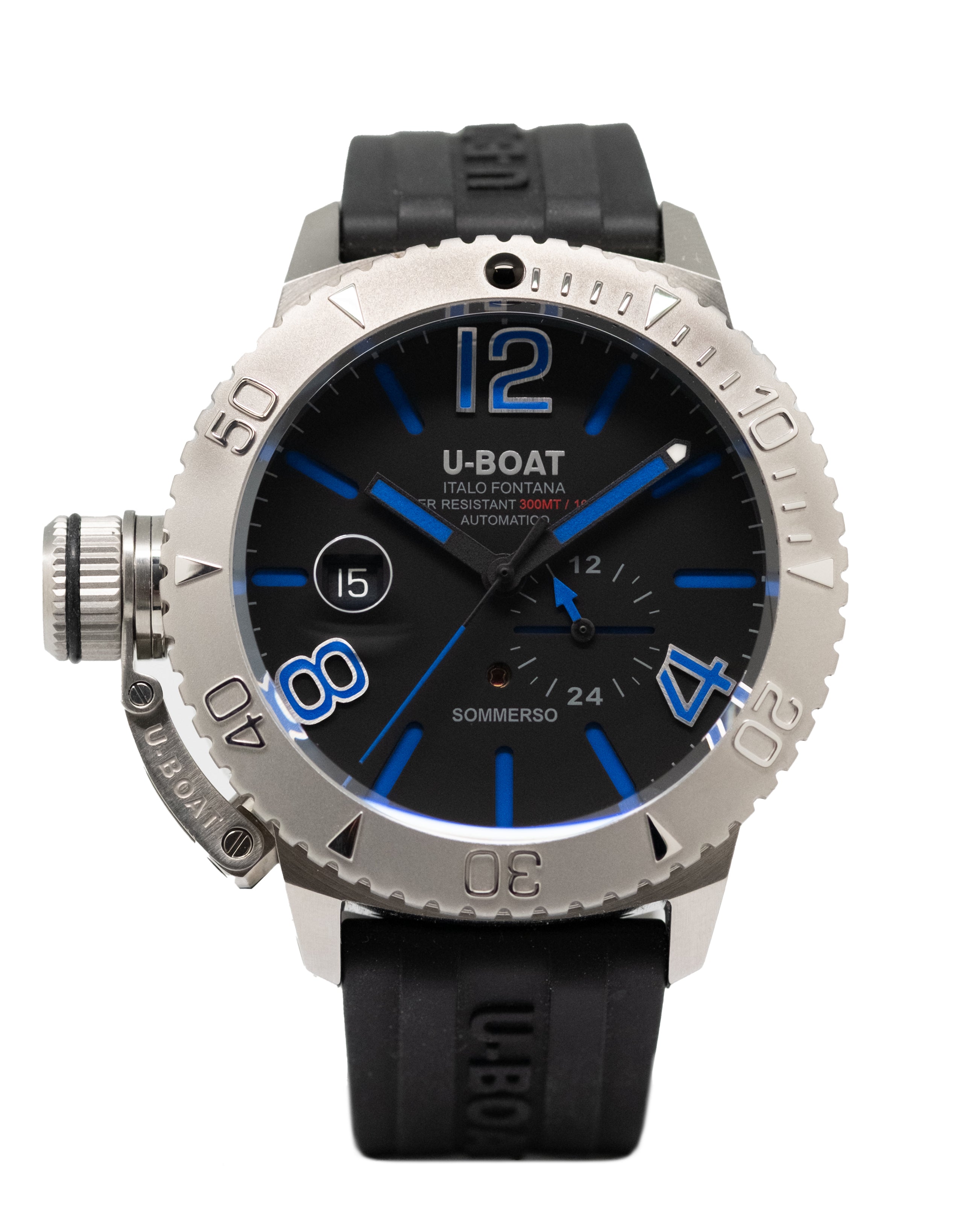 U-BOAT Lefty Sommerso Blue Automatic Black Dial Men's Watch