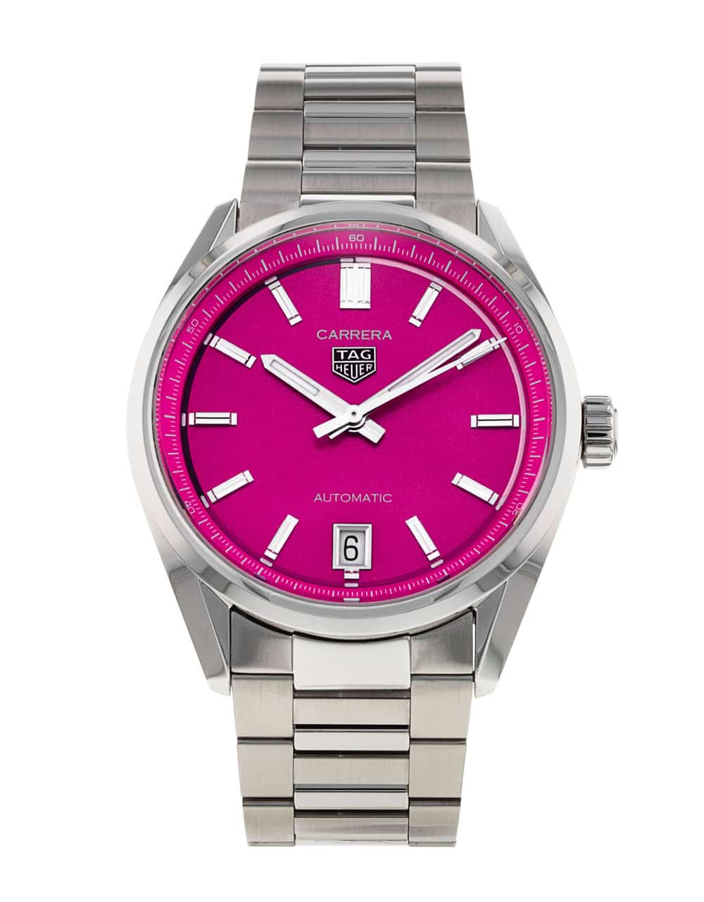 TAG Heuer Carrera Date Automatic Pink Dial Stainless Steel Ladies Watch