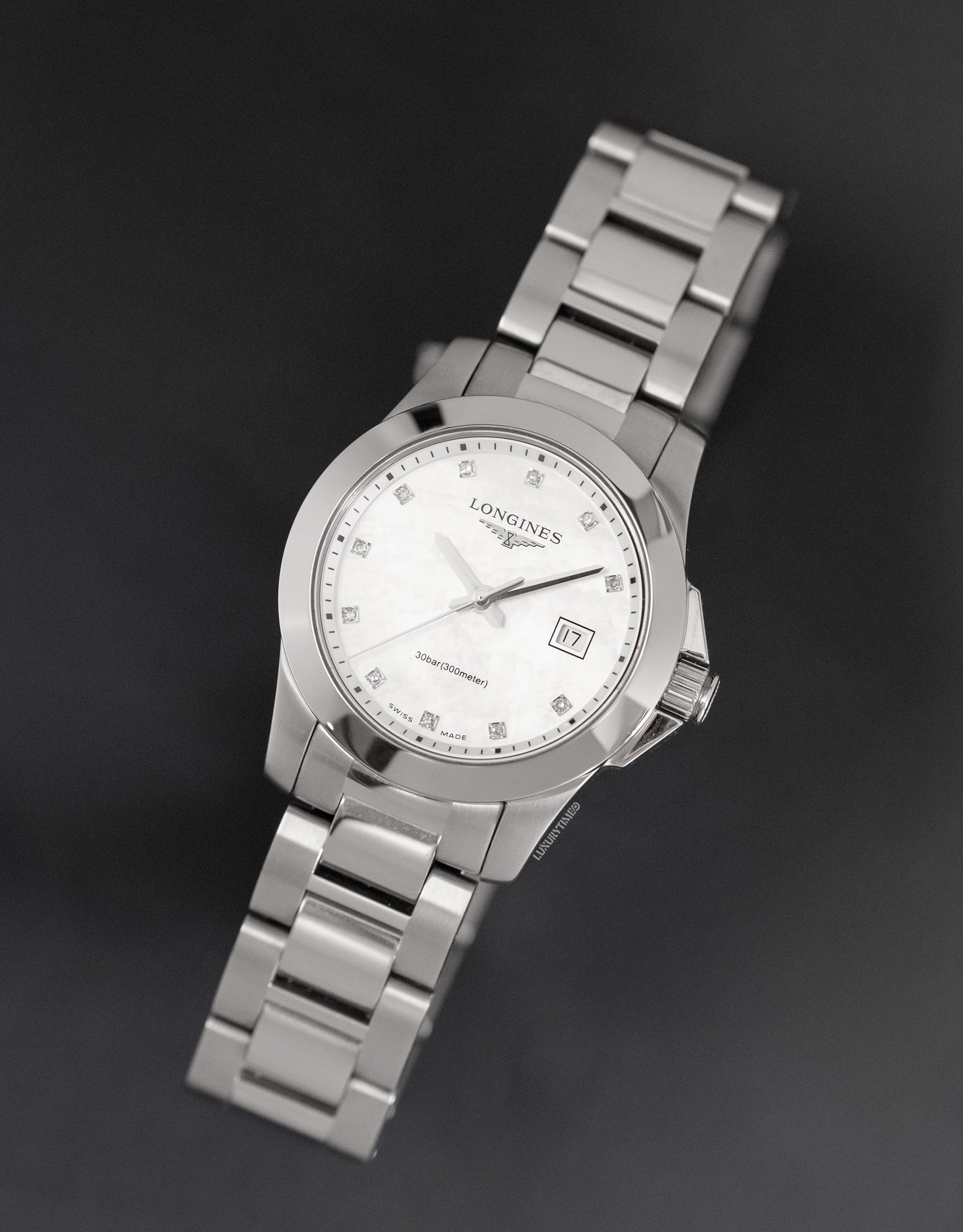 Longines Conquest Quartz White Dial Steel Ladies Watch