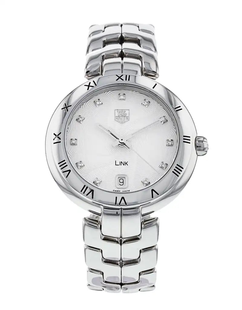Tag Heuer Link Diamond Silver Guilloche Stainless Steel Ladies Watch