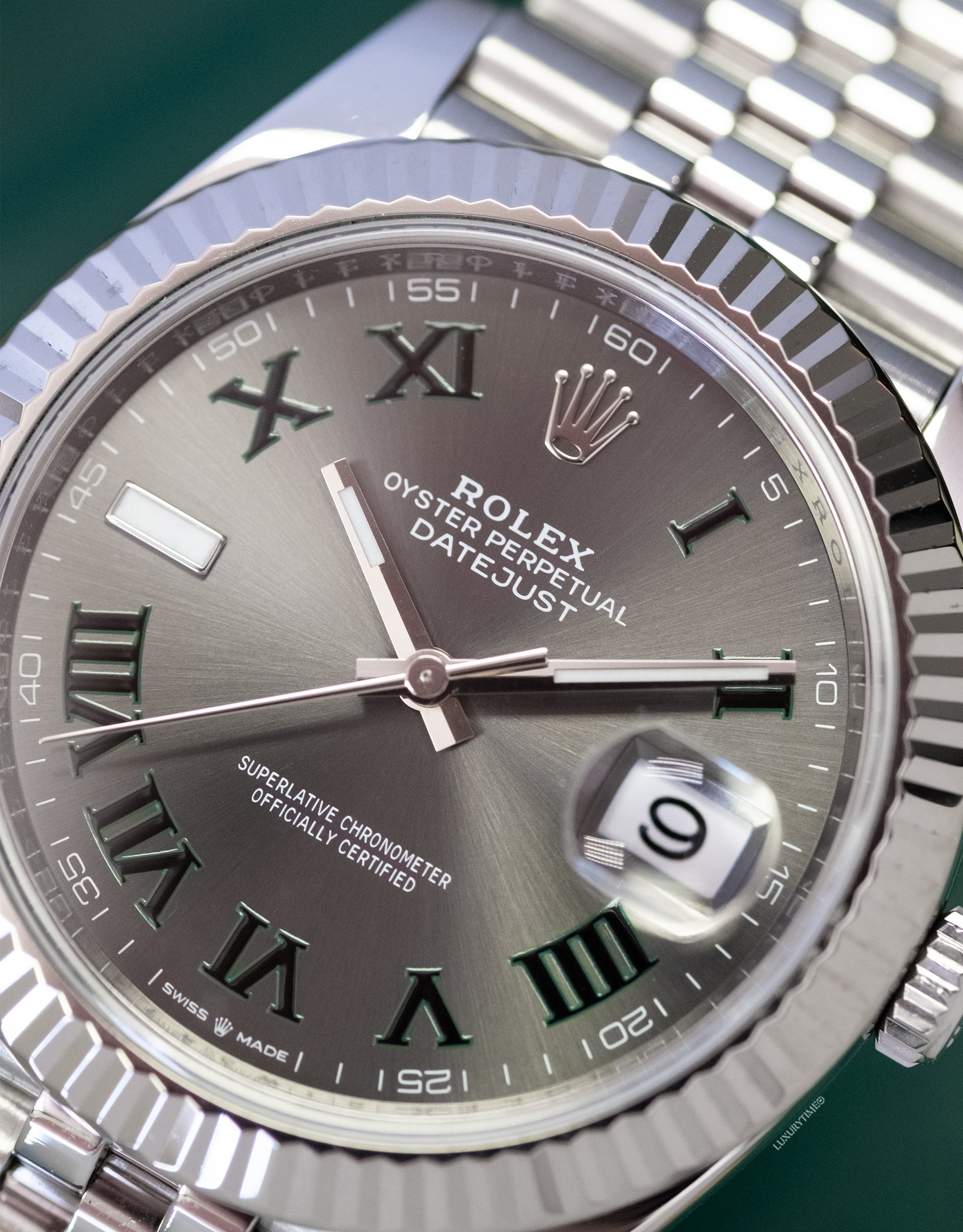 Rolex Datejust 41mm Slate Roman Numeral Men's Watch