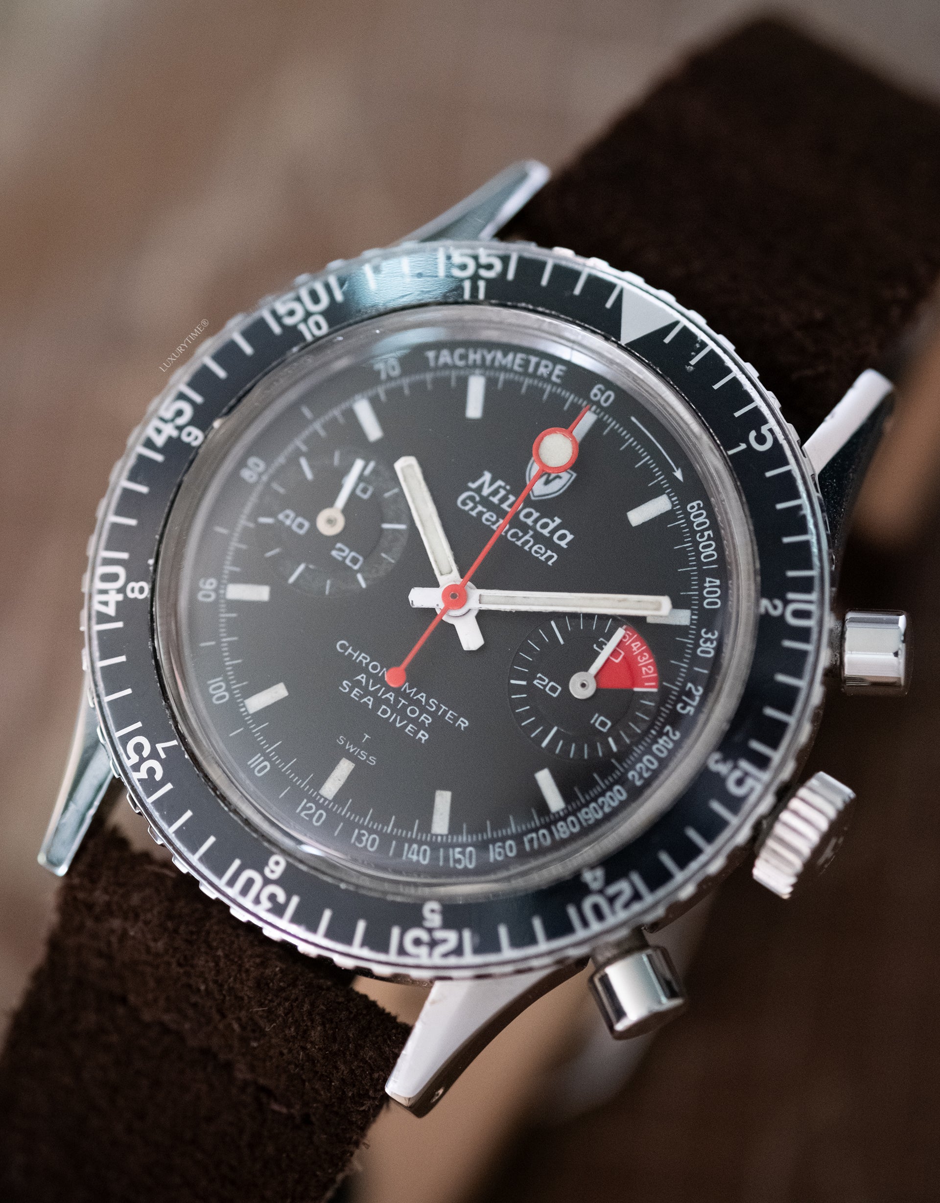 Nivada Grenchen Chronomaster Aviator Sea Diver Men's Watch