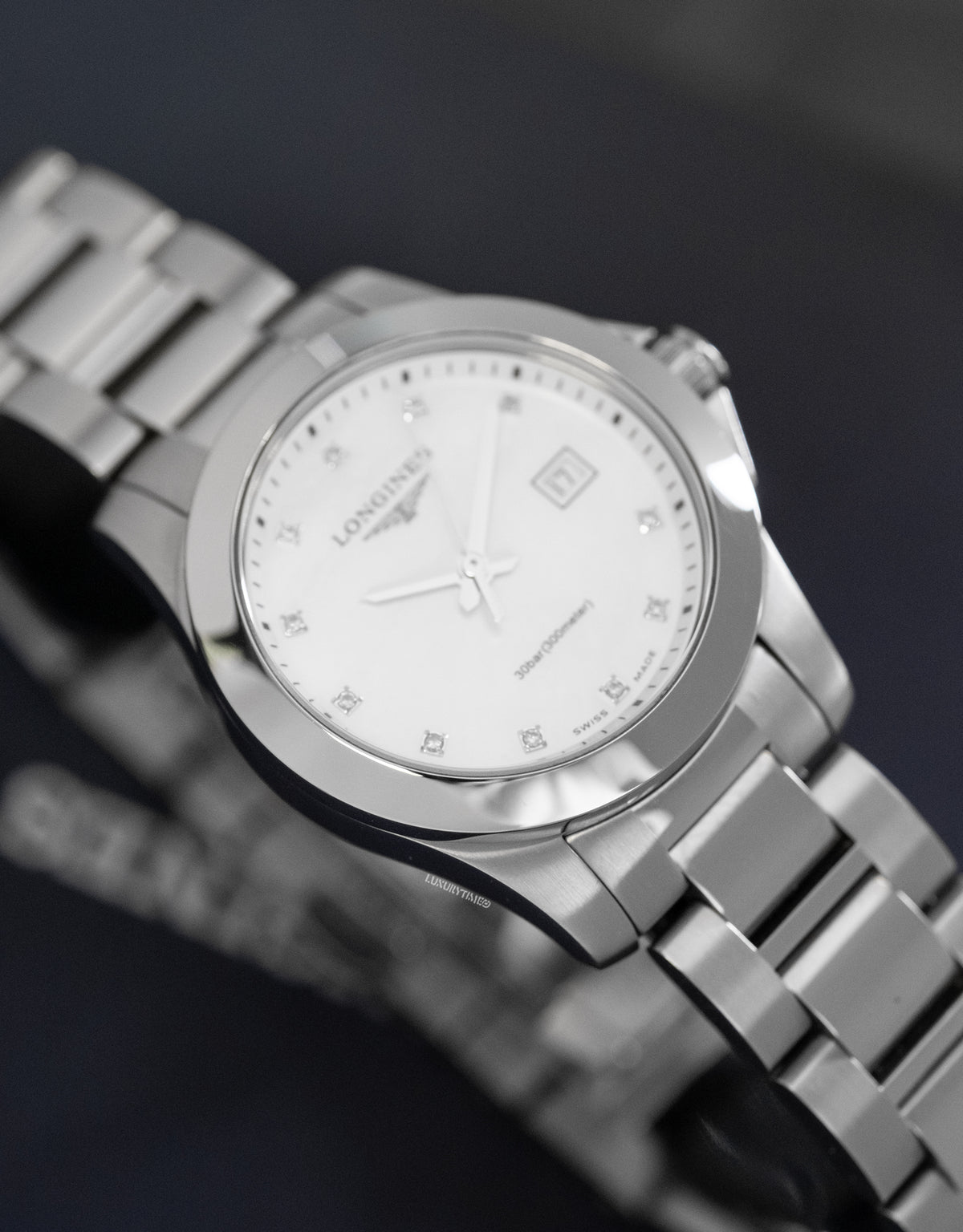 Longines Conquest Quartz White Dial Steel Ladies Watch