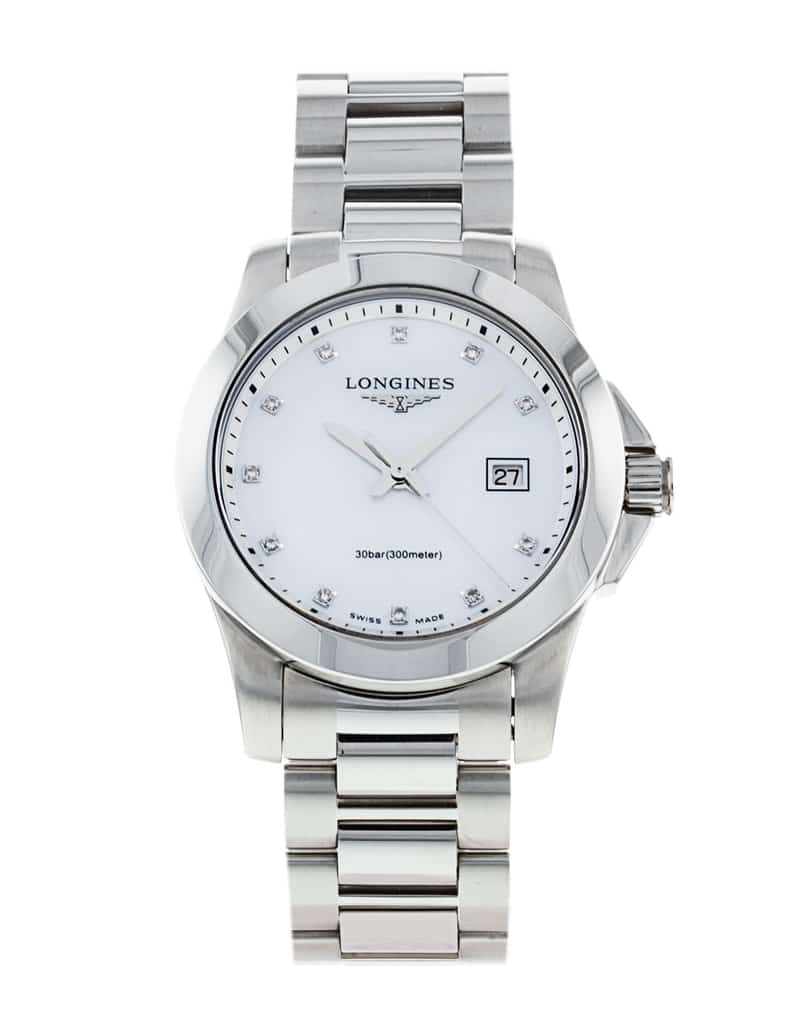 Longines Conquest Quartz White Dial Steel Ladies Watch