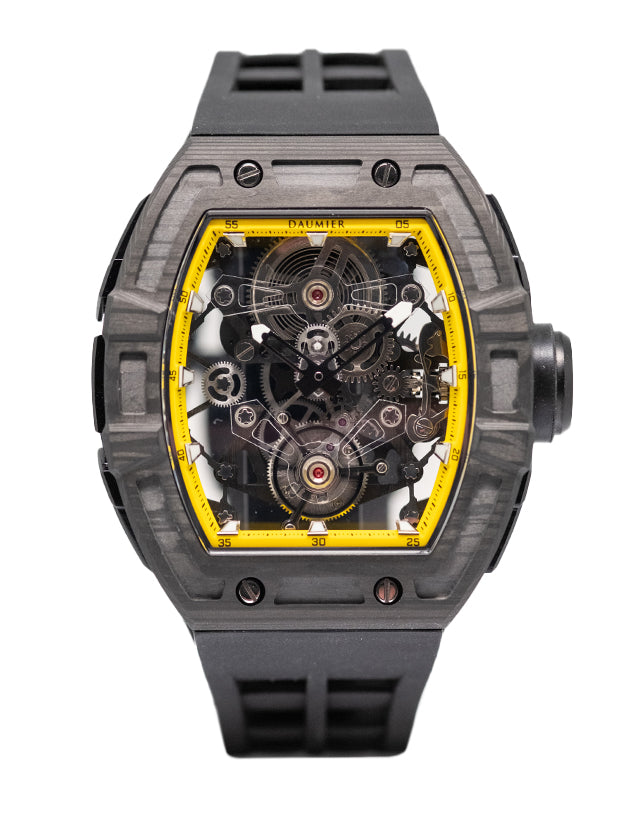 Daumier Skeleton Tourbillon Black & Yellow Men's Watch