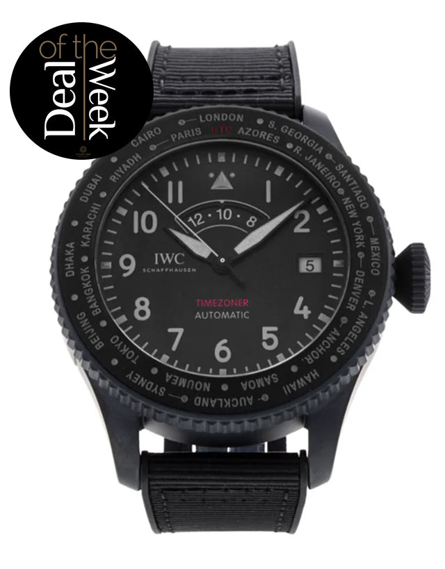 IWC Pilot Timezoner Top Gun Ceratanium World Time Men's Watch