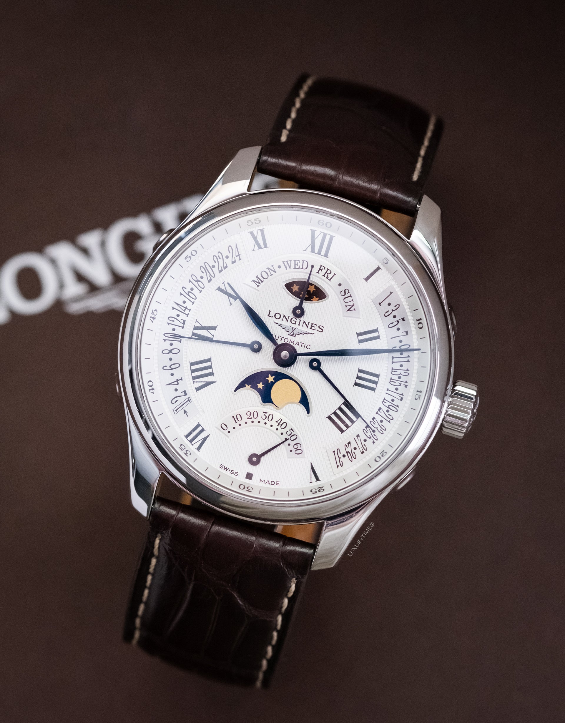 Longines Master Collection Automatic Moon Phase GMT Men's Watch