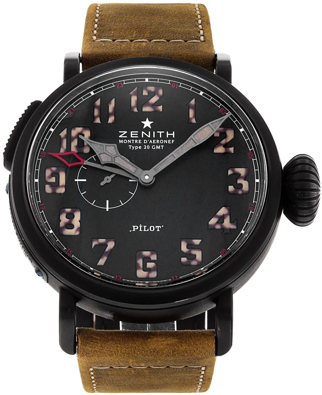 Zenith Pilot Montre d'Aeronef Type 20 GMT Mens Watch