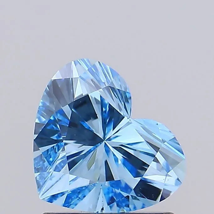 1.00ct Heart Lab Grown Diamond (Fancy Vivid Blue, Clarity VS2, IGI)