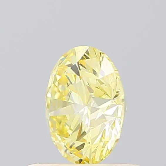 0.71ct Round Lab Grown Diamond (Colour Fancy Intense Yellow, Clarity VVS2, Cut ID, IGI Certified)