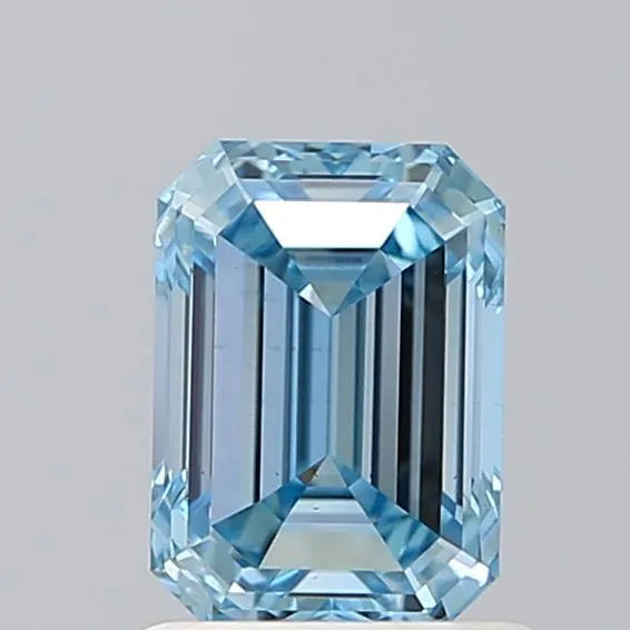 1.08ct Emerald Lab Grown Diamond (Fancy Intense Blue, Clarity VS1, IGI)