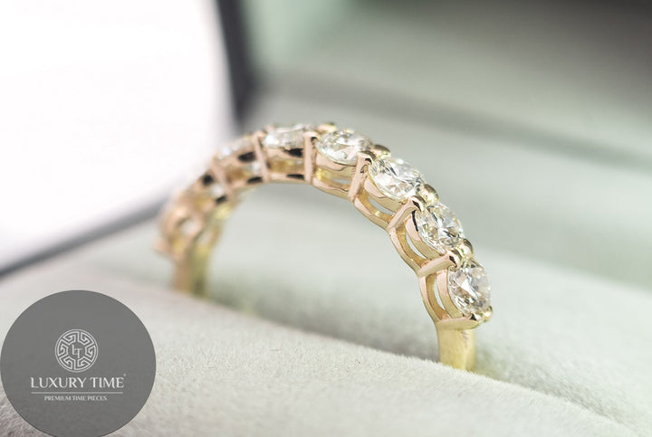 0.015CT Half Eternity Band Set In 9CT Yellow Gold