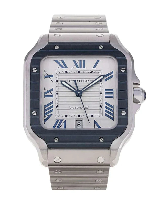 Cartier Santos De Automatic Silver Dial Men's Watch
