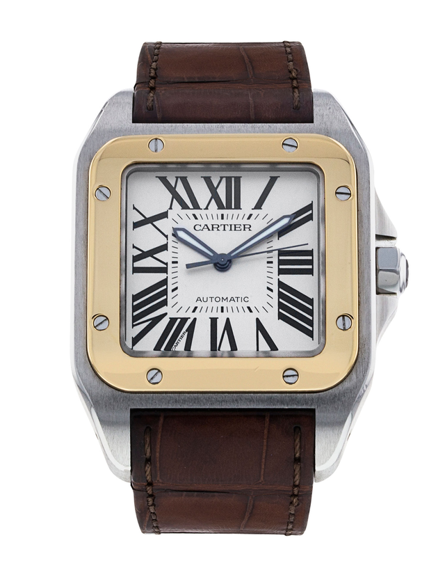 Cartier Santos 18kt Yellow Gold and Steel Automatic Men's Watch
