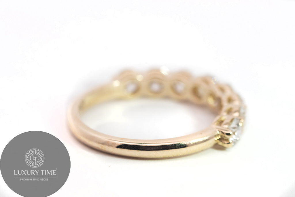 0.015CT Half Eternity Band Set In 9CT Yellow Gold