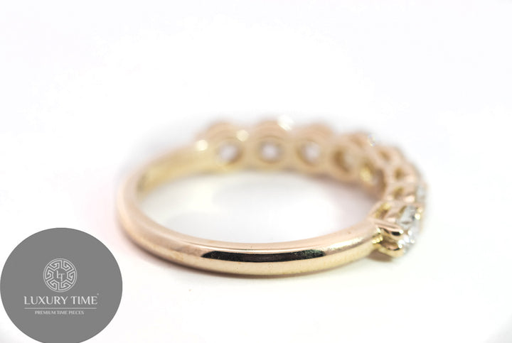 0.015CT Half Eternity Band Set In 9CT Yellow Gold