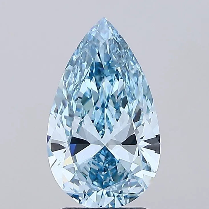 2.51ct Pear Lab Grown Diamond (Colour Fancy Vivid Blue, Clarity VS1, IGI Certified)