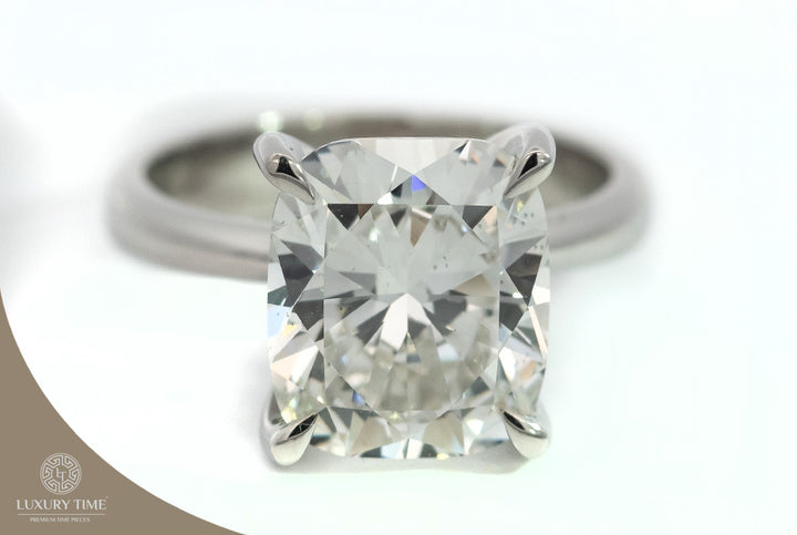 5.32CT TOTAL Cushion Brilliant Cut Diamond Ring in Platinum - Lab Grown Diamonds