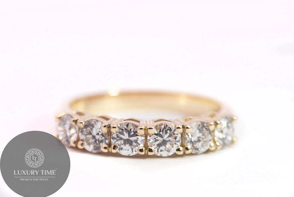 0.17CT Half Eternity Band Set In 9CT Yellow Gold