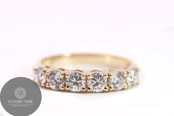0.17CT Half Eternity Band Set In 9CT Yellow Gold