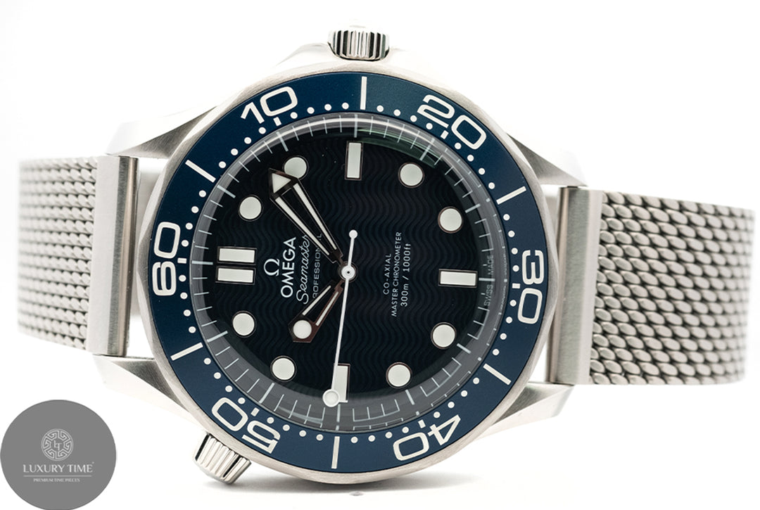 Omega Seamaster Diver 300 M James Bond 60th Edition Blue Dial Steel Men's Watch