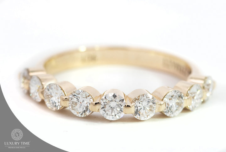 0.10CT Half Eternity Band Set In 9CT Yellow Gold