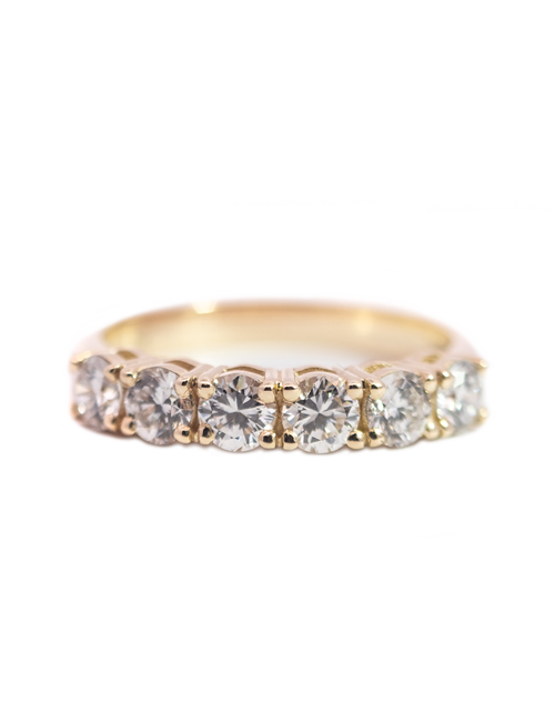 0.17CT Half Eternity Band Set In 9CT Yellow Gold