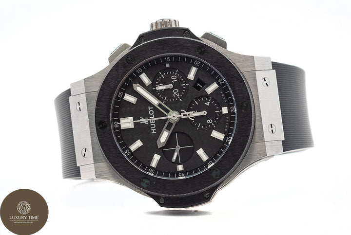 Hublot Big Bang 44mm Steel Ceramic Black Chronograph Rubber Strap Men's Watch