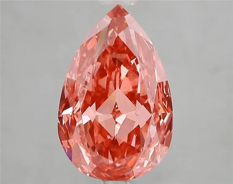 3.07ct Pear Lab Grown Diamond (Fancy Vivid Red, Clarity VVS2, IGI)