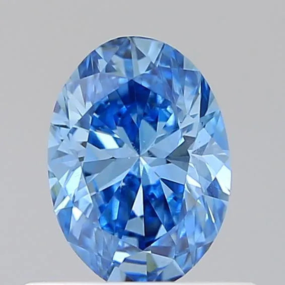 0.57ct Oval Lab Grown Diamond (Colour Fancy Vivid Blue, Clarity VS2, IGI Certified)