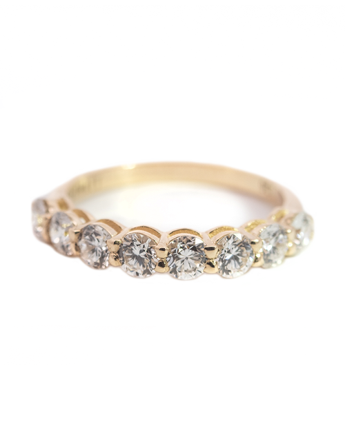 0.015CT Half Eternity Band Set In 9CT Yellow Gold