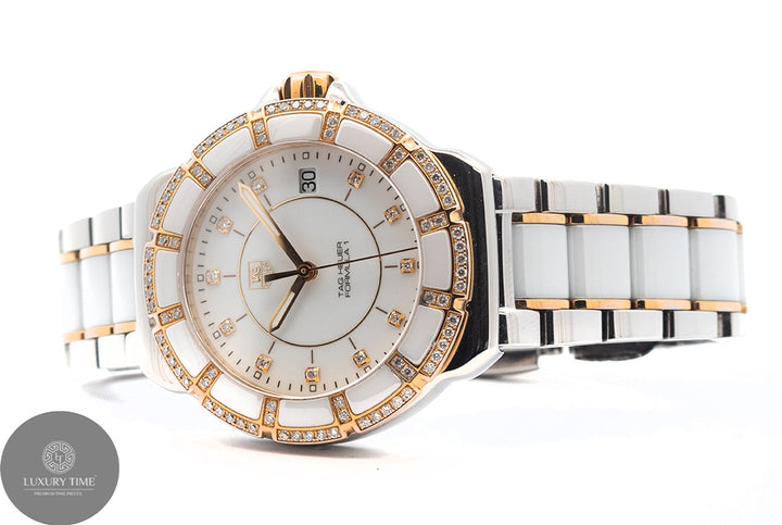 Tag Heuer Formula 1 Quartz Gold & White Ceramic Diamond Women's Watch