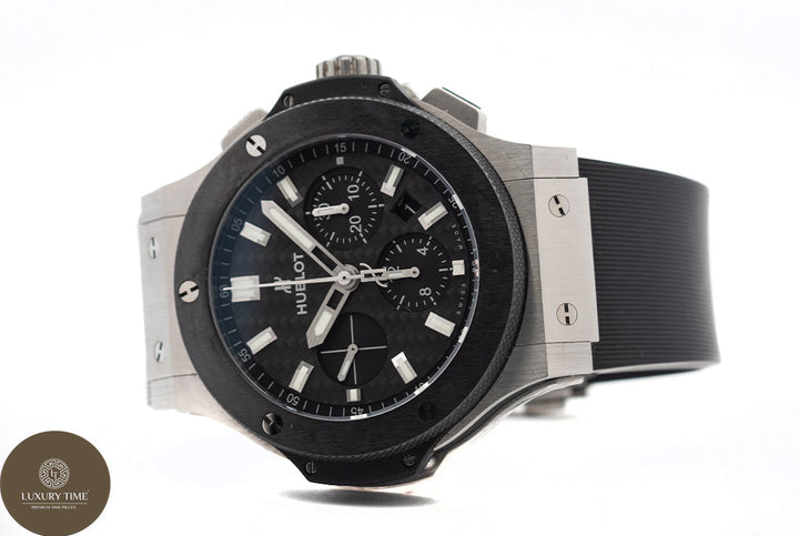 Hublot Big Bang 44mm Steel Ceramic Black Chronograph Rubber Strap Men's Watch