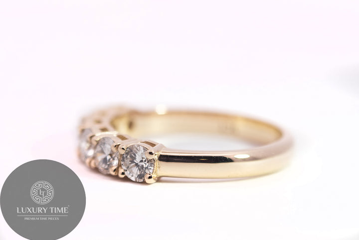 0.17CT Half Eternity Band Set In 9CT Yellow Gold